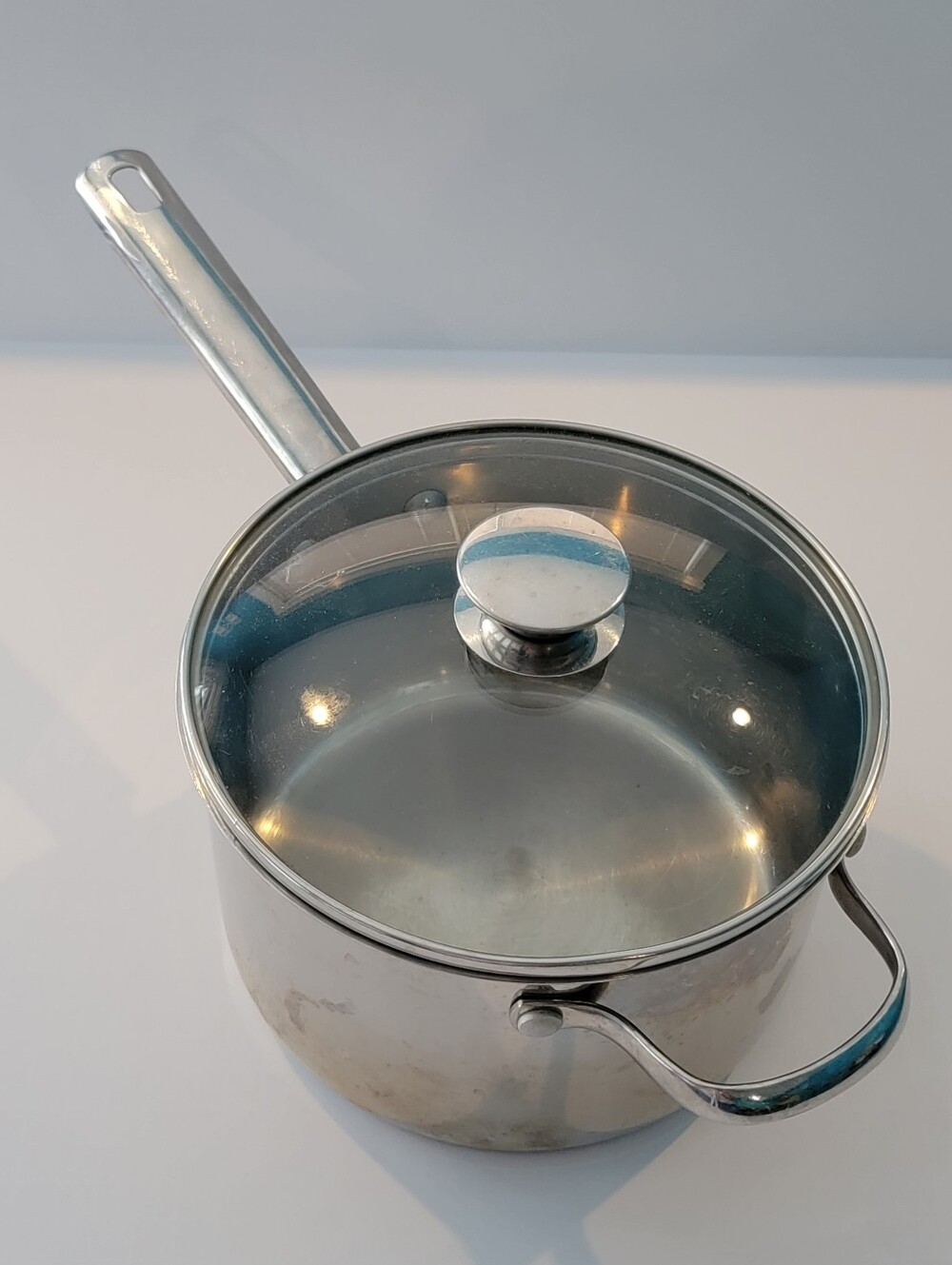 Wolfgang Puck 4 Qt Stainless Steel Saucepan w/ Glass Lid